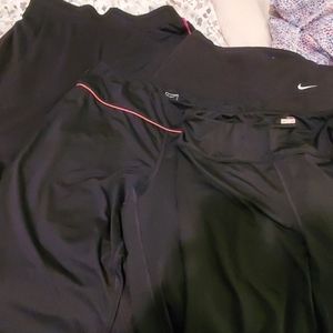 FOUR PAIR LOT NIKE DRI-FIT CAPRIS